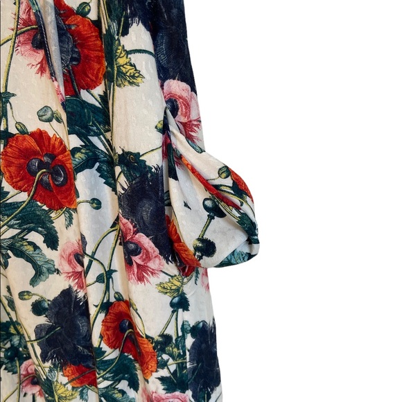 H&M FLORAL FLOWY RUFFLED SHORT SLEEVES MAXI DRESS, SIZE 6 - Picture 5 of 12